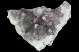 Purple Fluorite Crystals on Druzy Quartz - China #100725-1